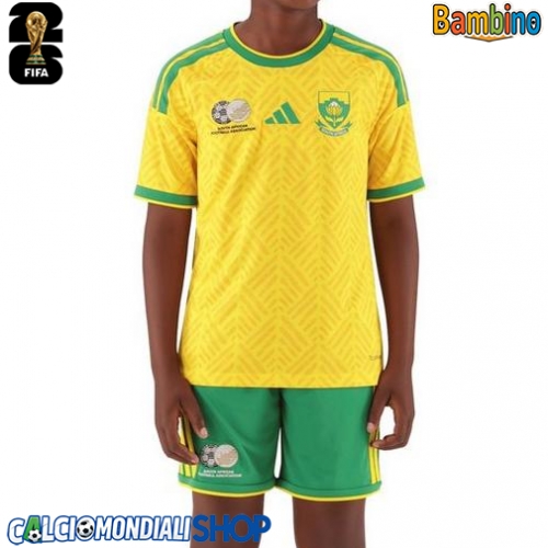 Maglie da calcio Sudafrica Prima Maglia Bambino Mondiali 2026  Manica Corta + Pantaloni corti)